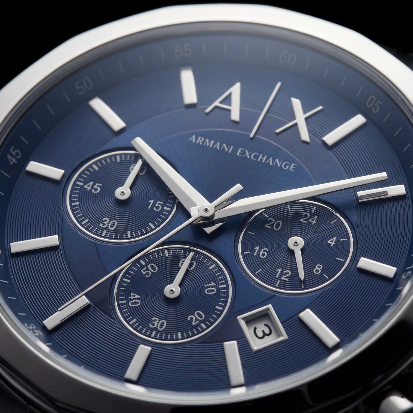 Centrix Deep Blue Silver Chronograph Watch