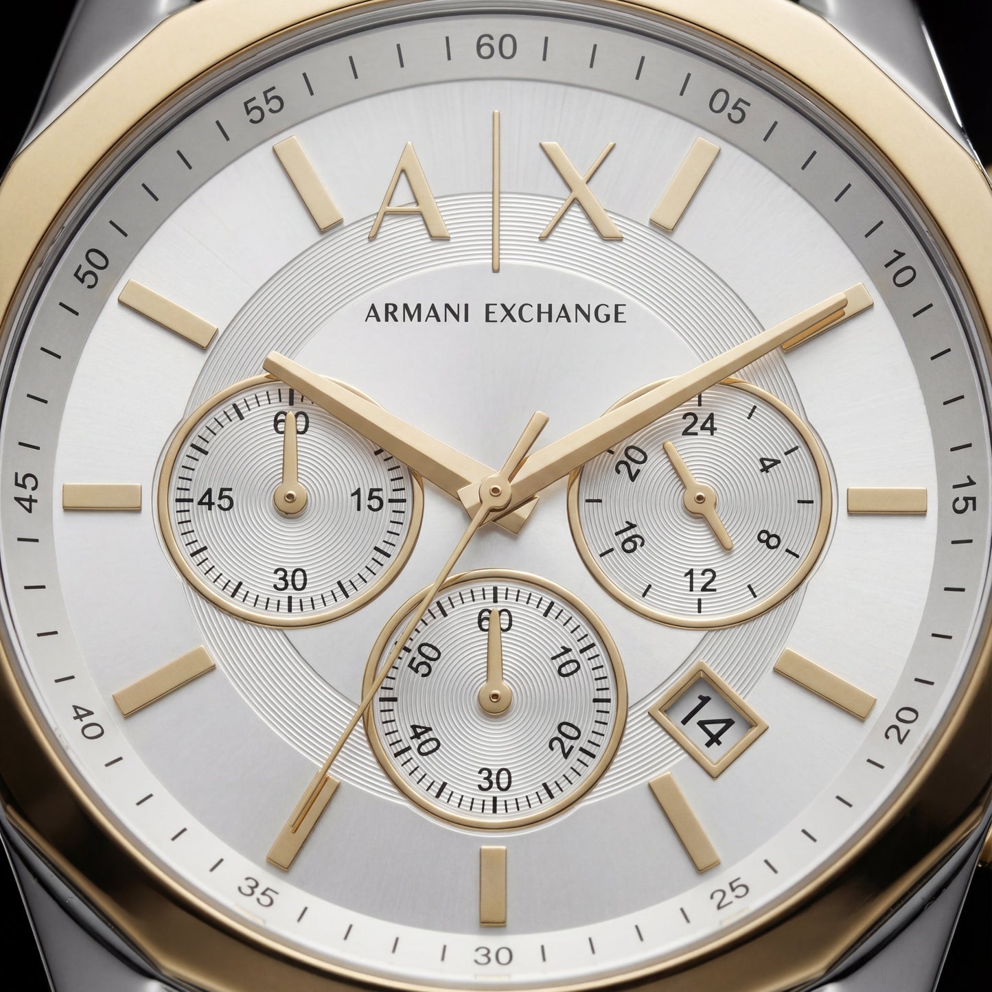 Centrix Ivory Silver–Gold Chronograph Watch