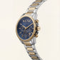 Centrix Royal Blue Silver–Gold Chronograph Watch