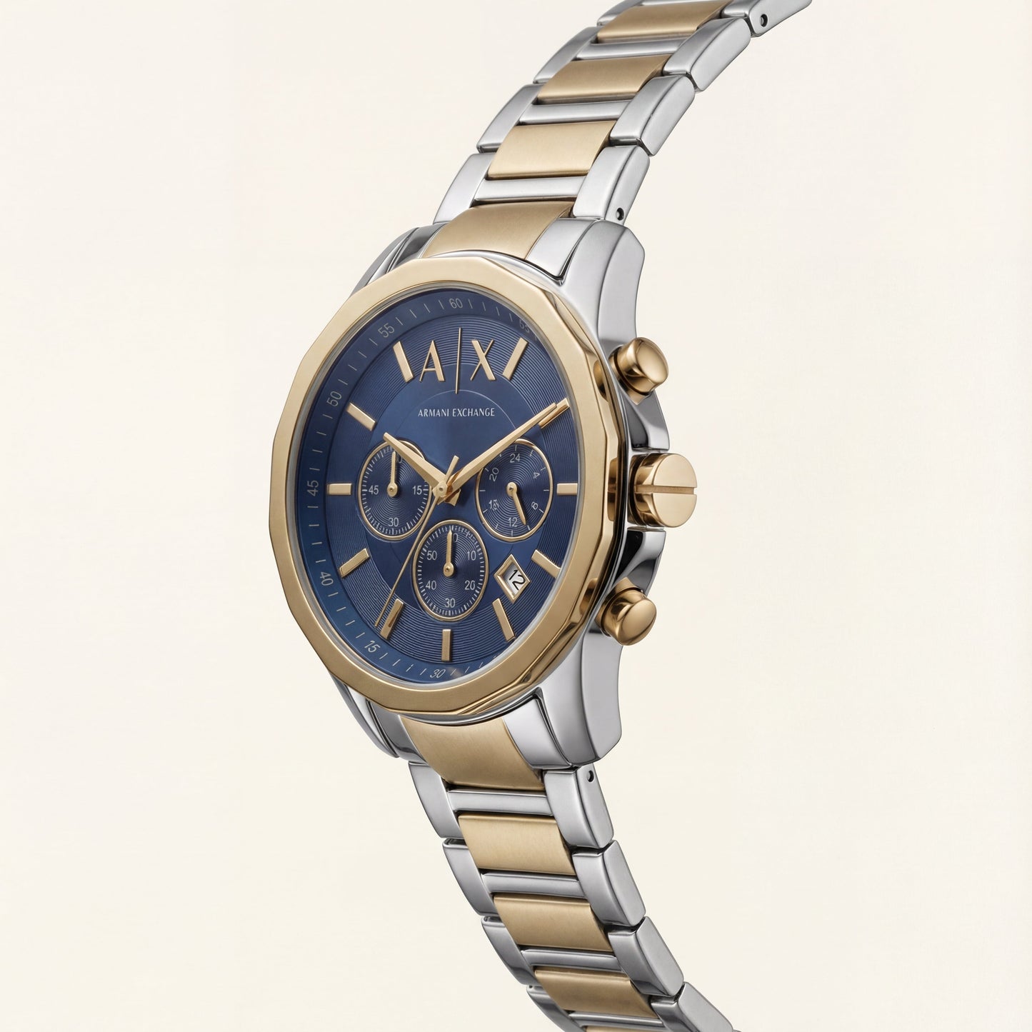 Centrix Royal Blue Silver–Gold Chronograph Watch