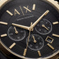 Centrix Onyx Black Silver–Gold Chronograph Watch
