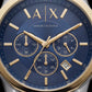 Centrix Royal Blue Silver–Gold Chronograph Watch