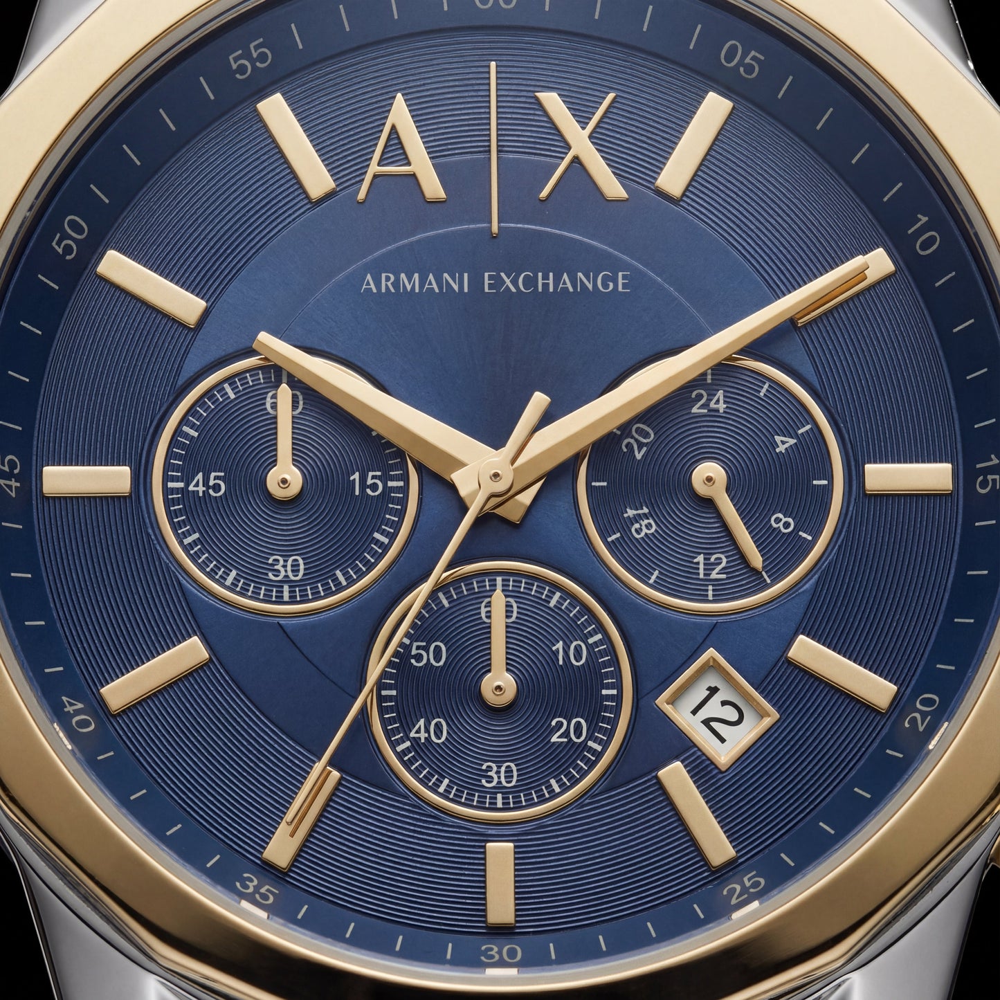 Centrix Royal Blue Silver–Gold Chronograph Watch