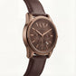 Centrix Mocha Brown Rose-Gold Chronograph Leather Watch