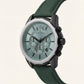 Centrix Sage Green Black Chronograph Leather Watch