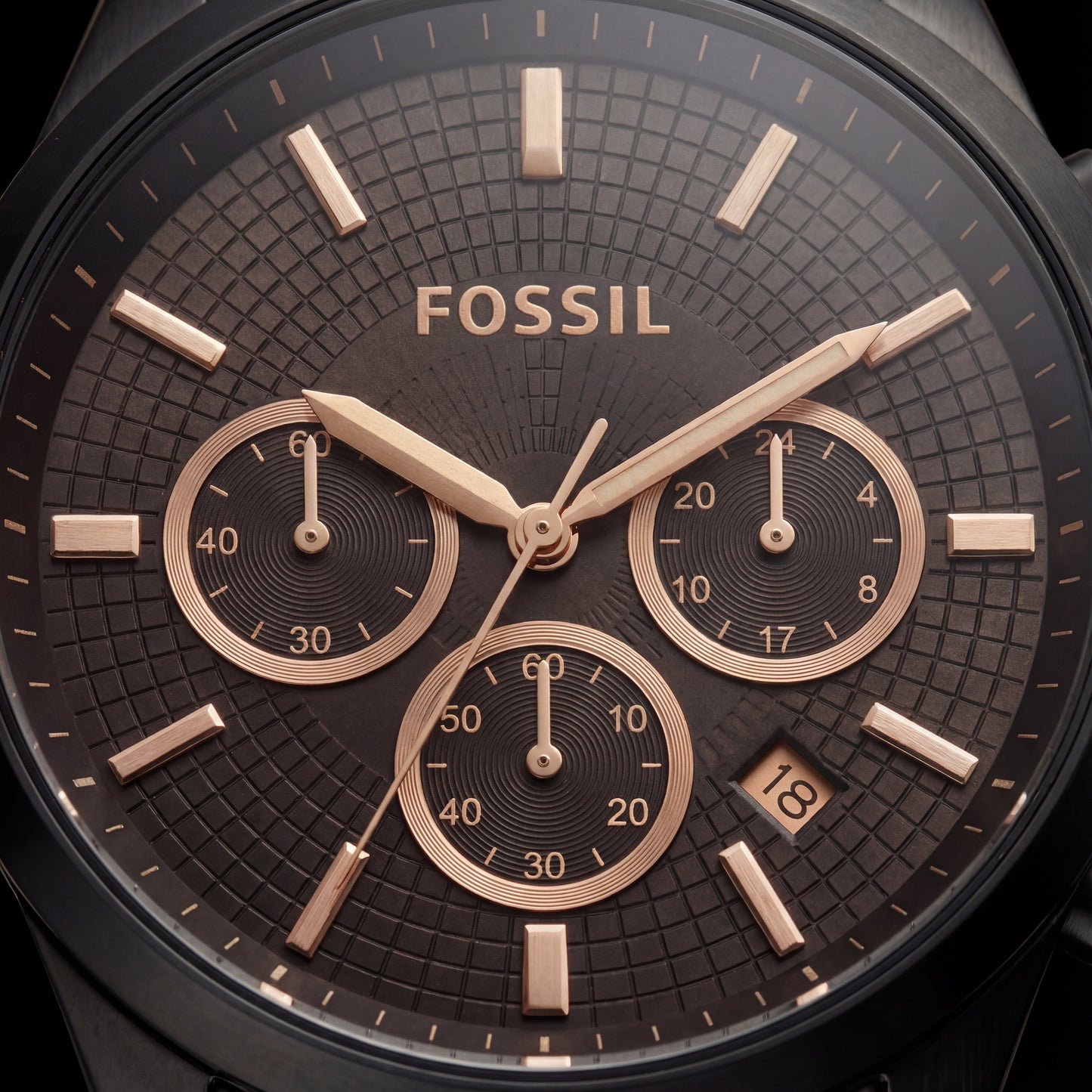Ryder Noir Black Rose-Tone Chronograph Watch
