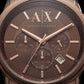Centrix Mocha Brown Rose-Gold Chronograph Leather Watch