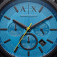 Turbo Blue Sport Chronograph Black Strap Watch