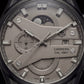 Matte Black Industrial Chronograph Men’s Watch with Grey Dial