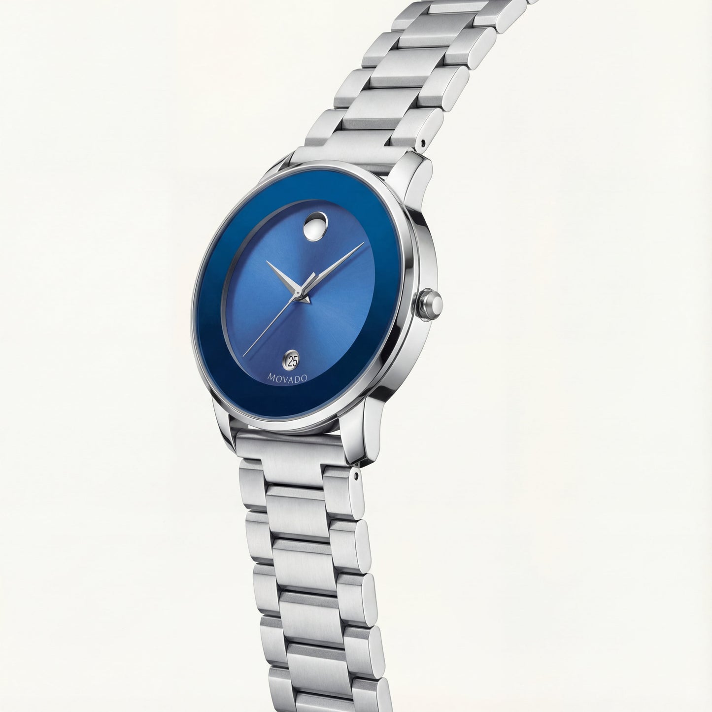 Ocean Blue Silver Minimalist Men’s Watch