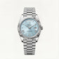 Ice Blue Fluted Steel Day-Date Watch