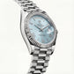 Ice Blue Fluted Steel Day-Date Watch