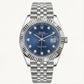 Navy Blue Diamond Dial  Steel Watch