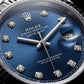 Navy Blue Diamond Dial  Steel Watch