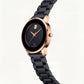 Black Dial Rose Gold Bezel Men’s Minimalist Stainless Steel Watch