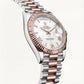 Rose Gold Fluted Bezel Day-Date Steel Watch