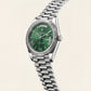 Emerald Fluted Bezel Steel Watch