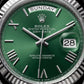 Emerald Fluted Bezel Steel Watch