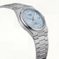 Ice Blue Textured Dial  Steel Watch