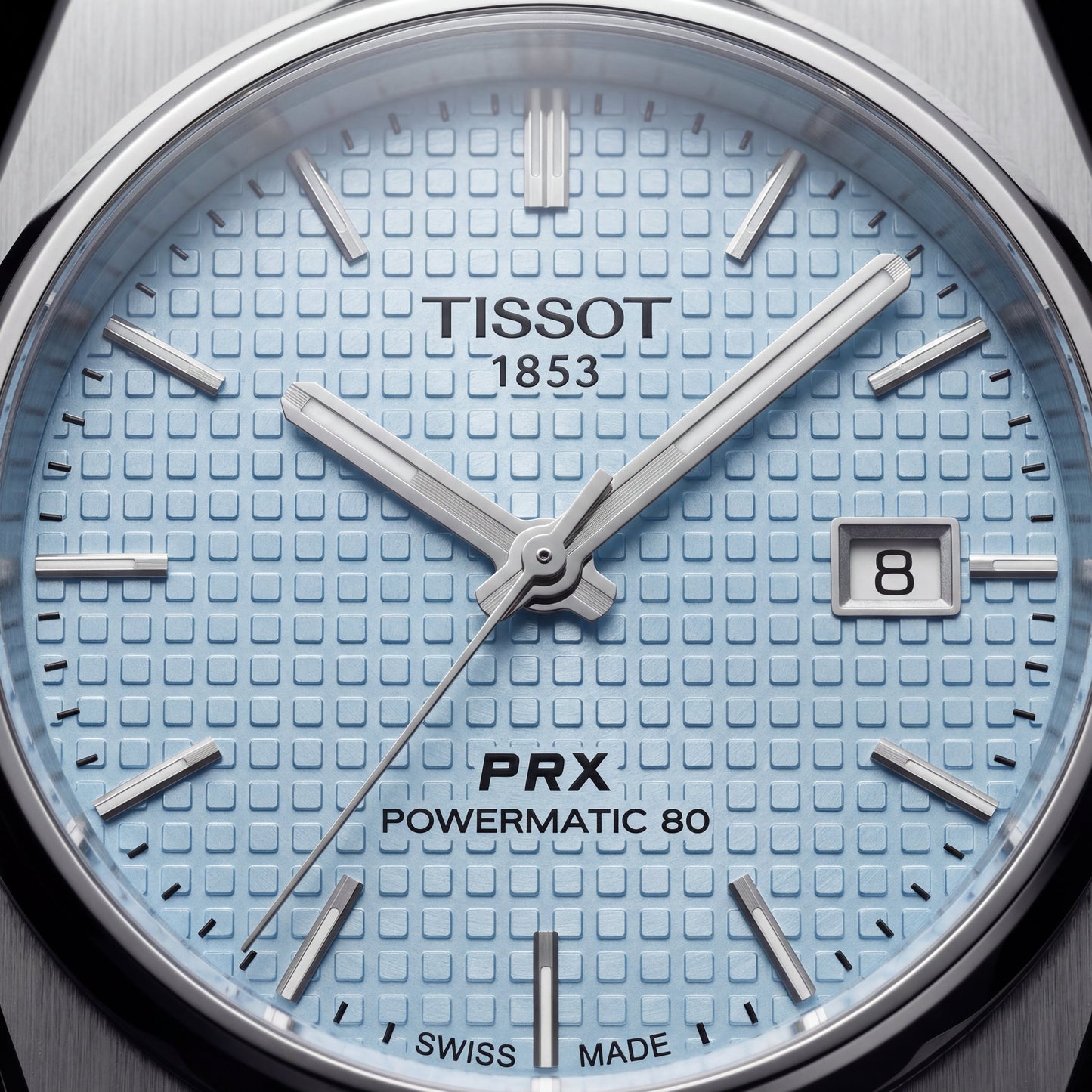Ice Blue Textured Dial  Steel Watch