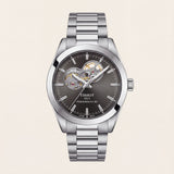 Smoked Silver Open-Heart Automatic Steel Watch