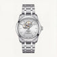 Silver Open-Heart Automatic Steel Watch