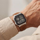 Vintage World Time Digital Leather Watch