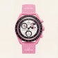 Pink Chrono Moon-Style Sports Watch