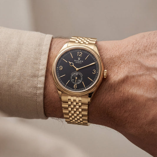Vintage Gold Black Dial Small Seconds Men’s Watch