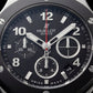 Bold Chronograph Sports Watch Black Dial Silicone Strap