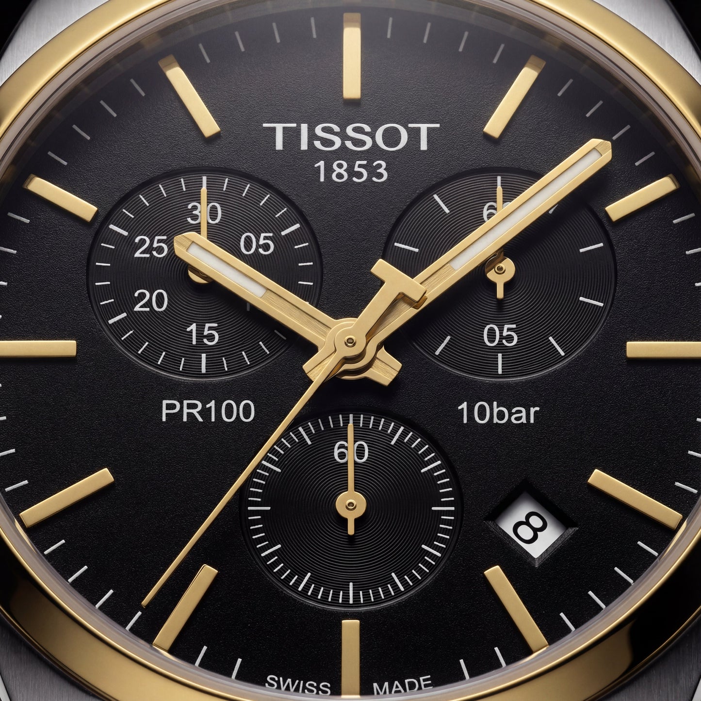 Dual-Tone Black Dial Chronograph Men’s Watch