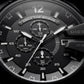 Stealth Black Steel Chronograph Men’s Watch
