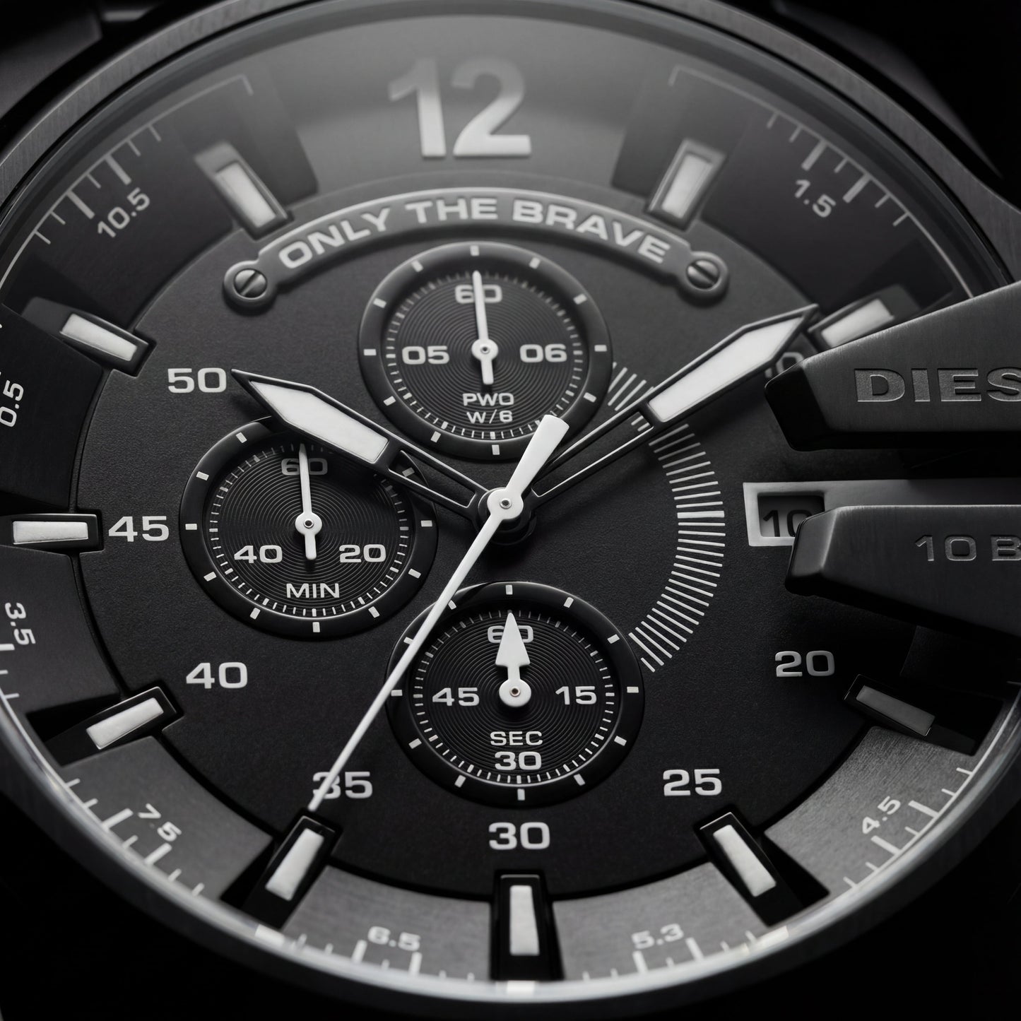 Stealth Black Steel Chronograph Men’s Watch