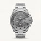 All-Silver Chronograph Men’s Watch with Industrial Finish