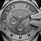 All-Silver Chronograph Men’s Watch with Industrial Finish