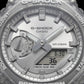 Transparent Case Silver Dial Digital-Analog Sports Watch