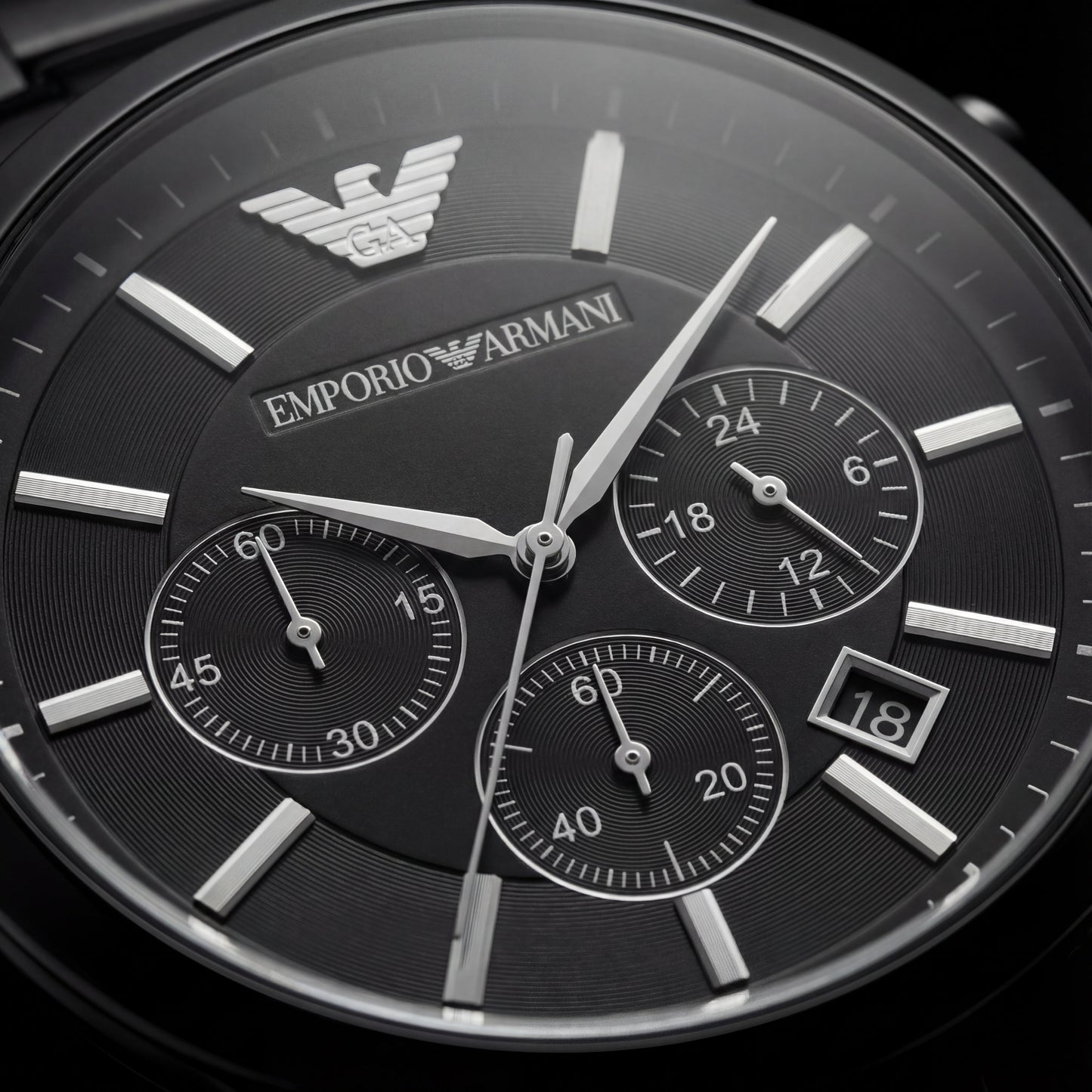 Luxury Full Black Chronograph Style Wrist Watch