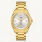 Golden Silver Dial Solar Quartz Stainless Steel Dress Watch