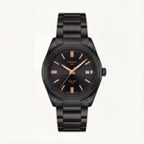 Matte Black Solar Quartz Stainless Steel Dress Watch