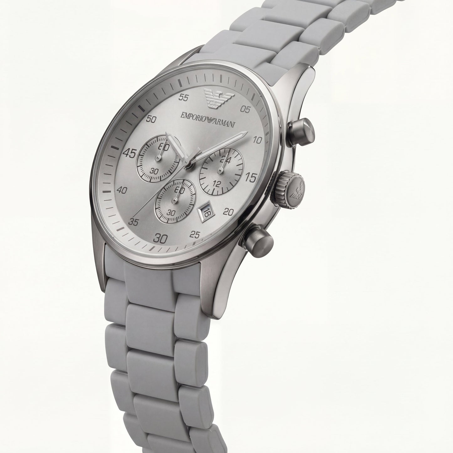 Silver Grey Chronograph Stainless Steel Men’s Watch