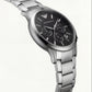 Silver Stainless Steel Chronograph Watch for Men – Black Dial