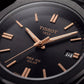 Matte Black Solar Quartz Stainless Steel Dress Watch