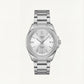 Minimal Silver Solar Quartz Steel Dress Watch