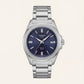 Midnight Blue Solar Quartz Stainless Steel Dress Watch