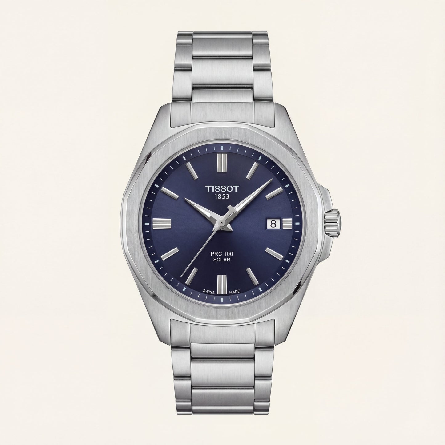 Midnight Blue Solar Quartz Stainless Steel Dress Watch