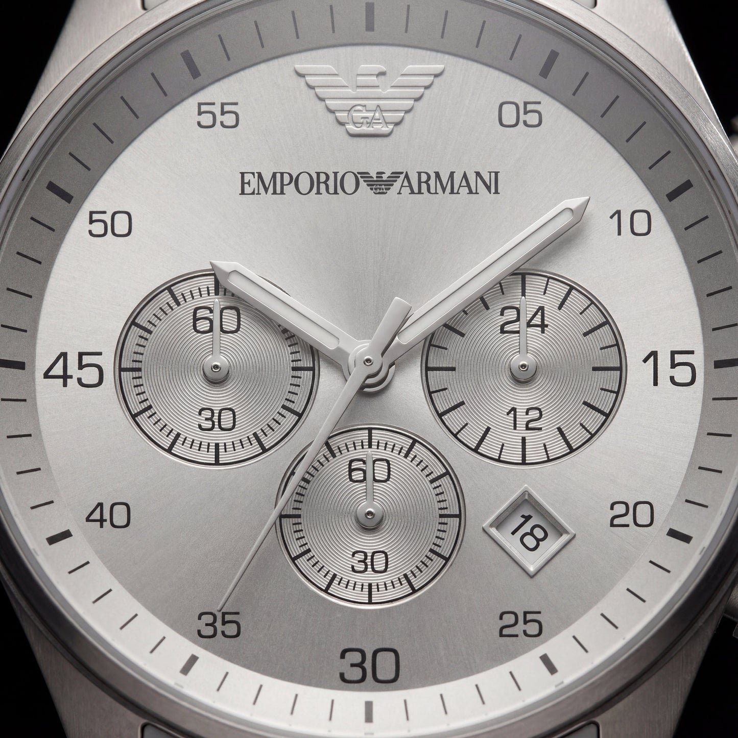 Silver Grey Chronograph Stainless Steel Men’s Watch