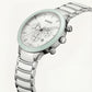 Luxury Chronograph Men’s Watch with White Dial & Mint Bezel