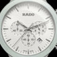 Luxury Chronograph Men’s Watch with White Dial & Mint Bezel