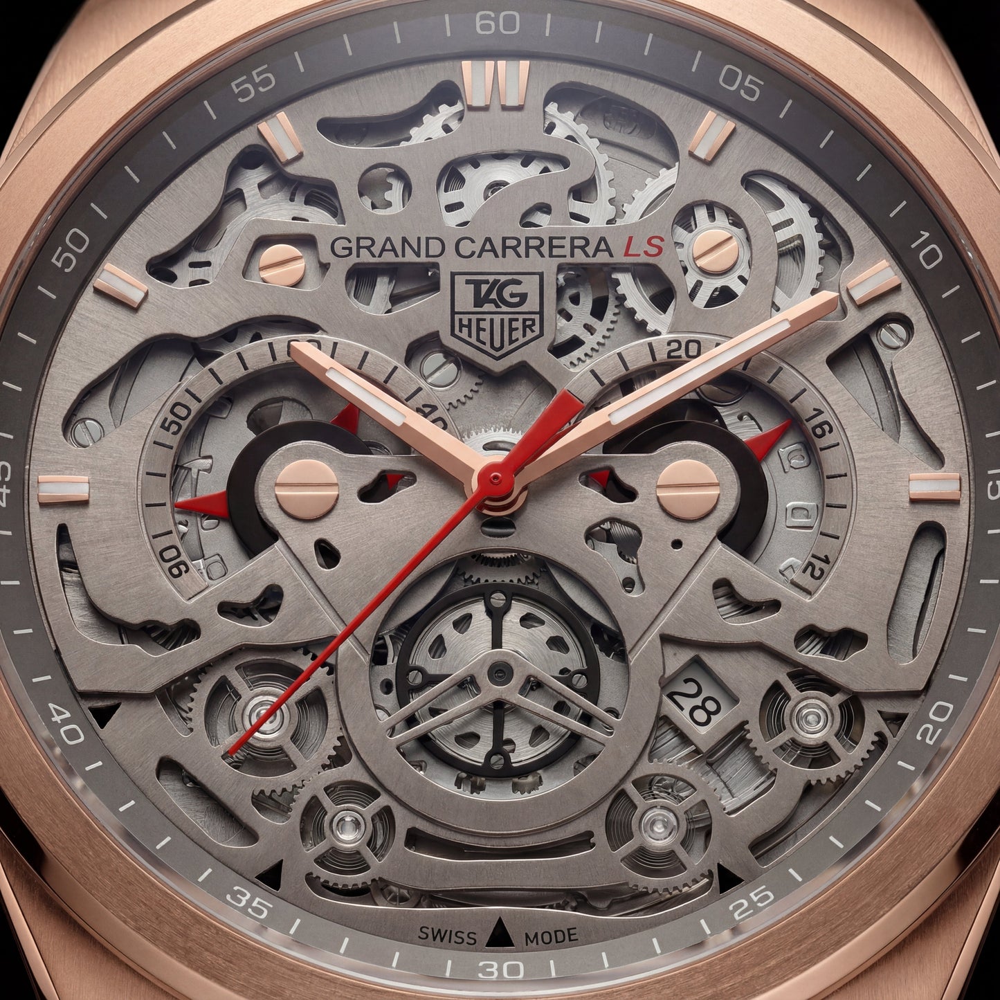 Premium Open-Work Skeleton Dial Watch with Suede Leather Strap