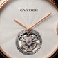 Rose Gold Open Heart Luxury Watch with White Guilloché Dial